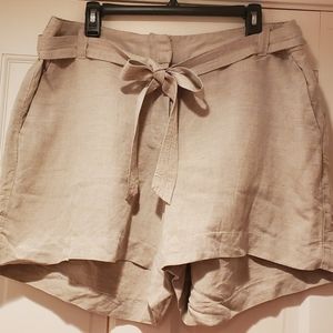 Lane Bryant Plus Size Linen Shorts 20 Khaki